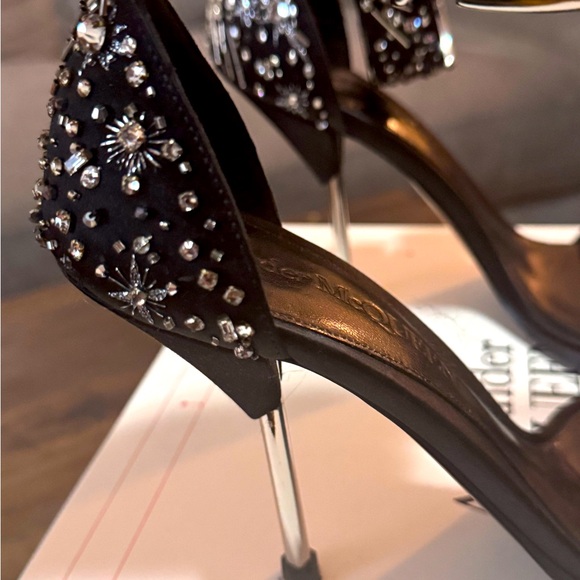 Alexander McQueen Punk Comet Crystal Sandal Heels- Black, Like New - Picture 2 of 7